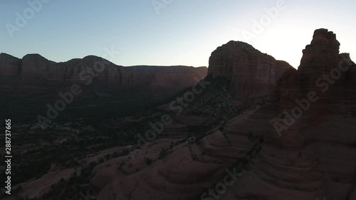 Aerial Video of Sedona Arizona Red Rock Formations at Sunrise photo