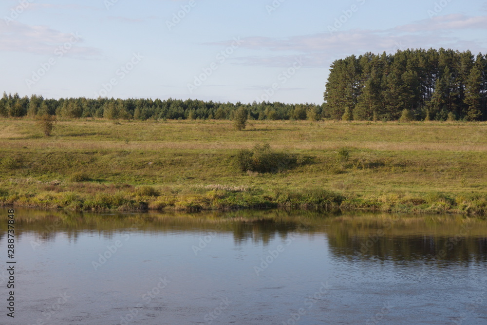 riverbank in the countryside on a summer day riverbank in the countryside on a summer day