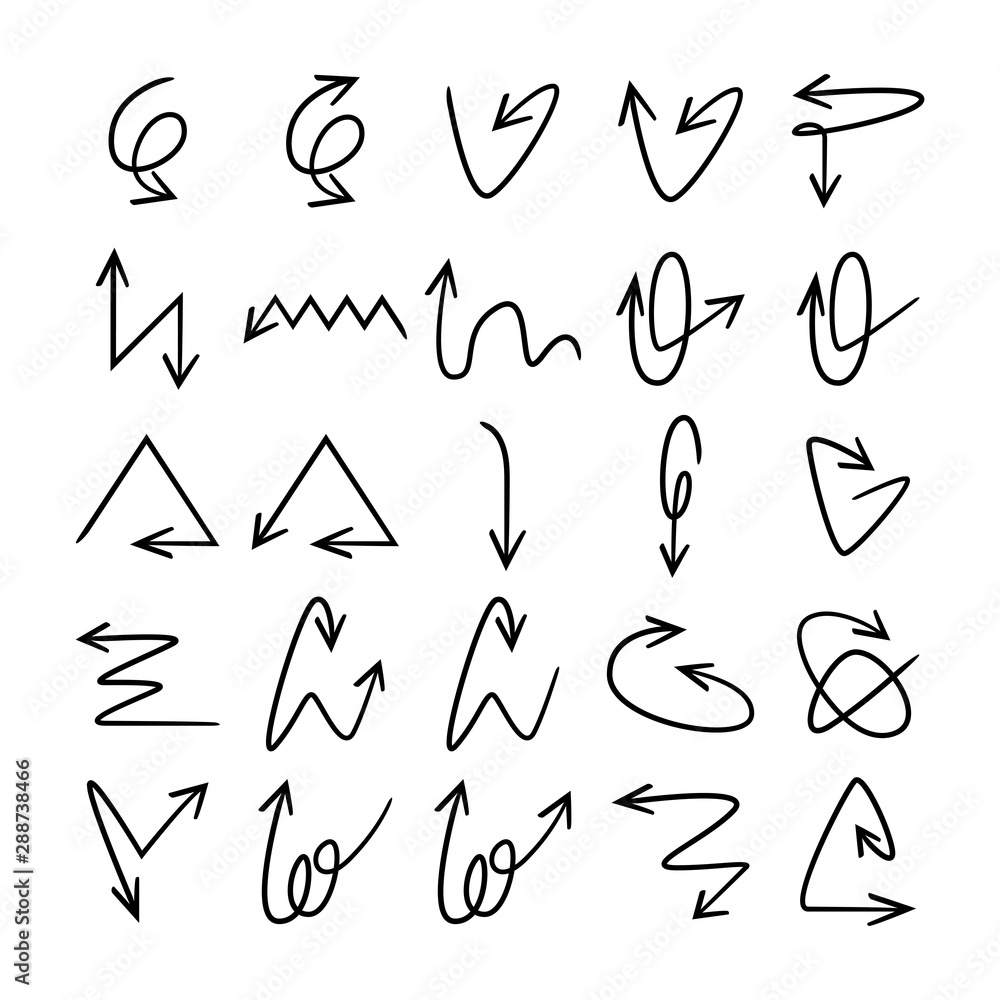 doodle and hand drawn arrow icons set doodle and hand drawn arrow icons set