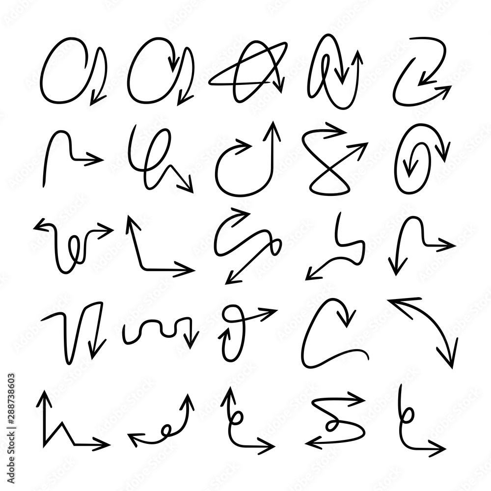 doodle and hand drawn arrow icons set doodle and hand drawn arrow icons set