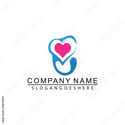 Hearing Aid And Love Logo Illustration In Isolated White Background