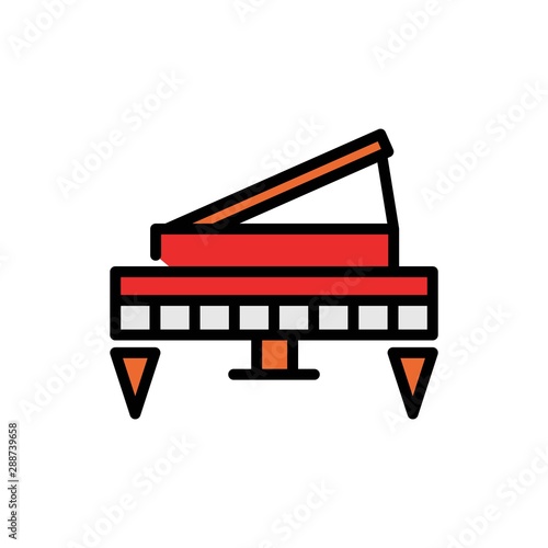 piano filled line vector icon