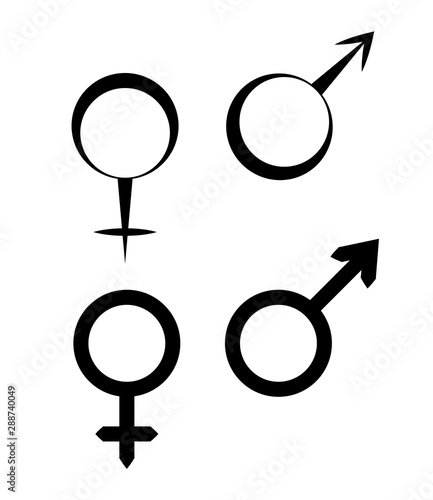 Man and woman icons. Male and female symbol.