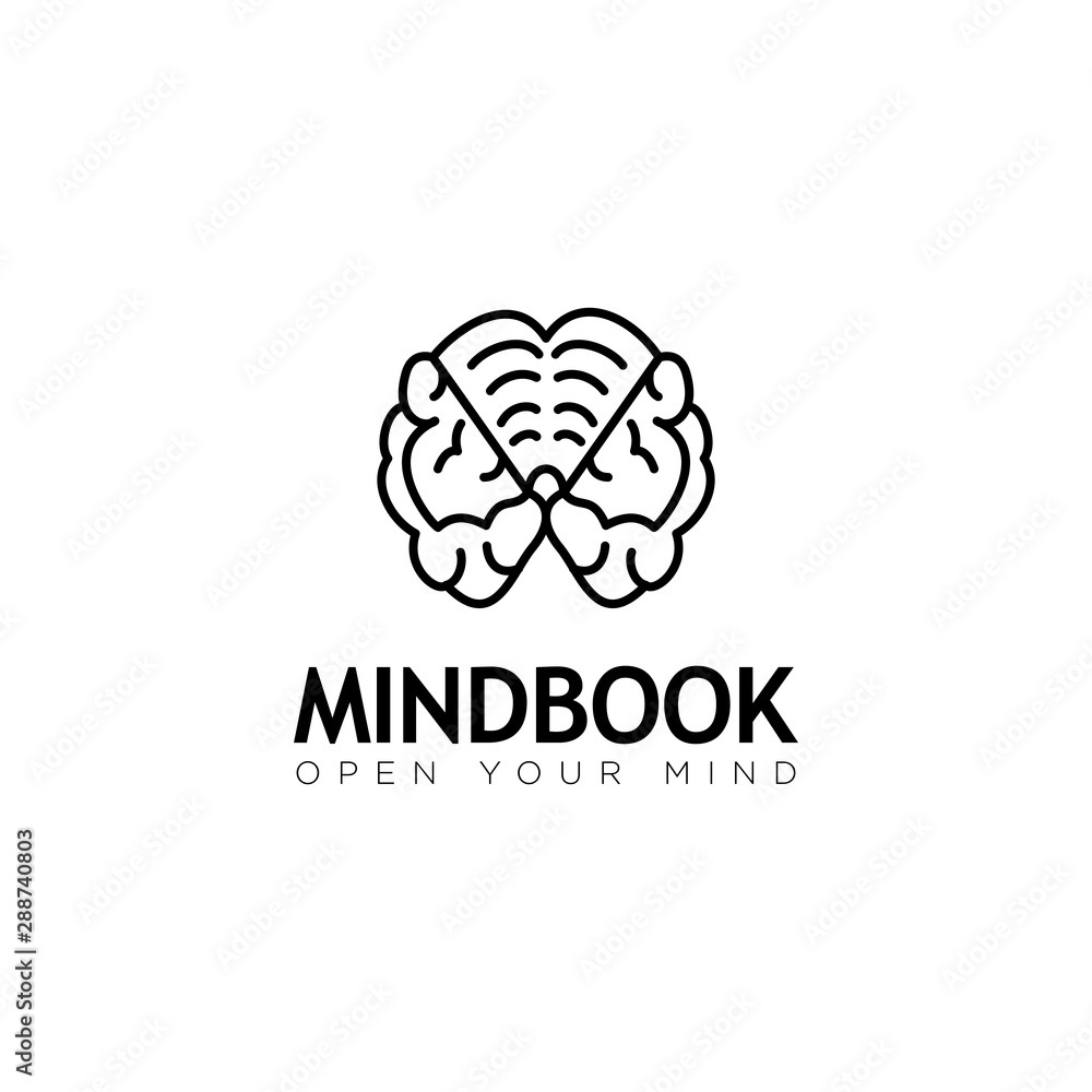 Mind and book logos for the brain fun