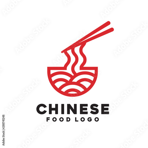 chinese noodle restaurant vector logo design
