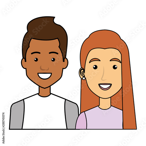 young interracial couple urban style characters