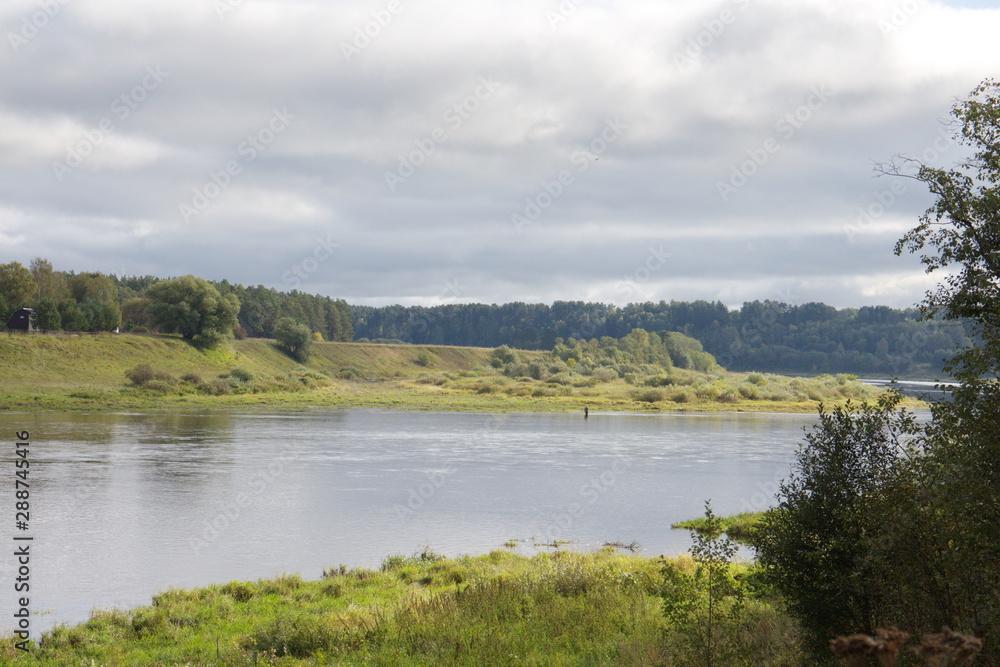 Fototapeta premium riverbank in the countryside on a summer day
