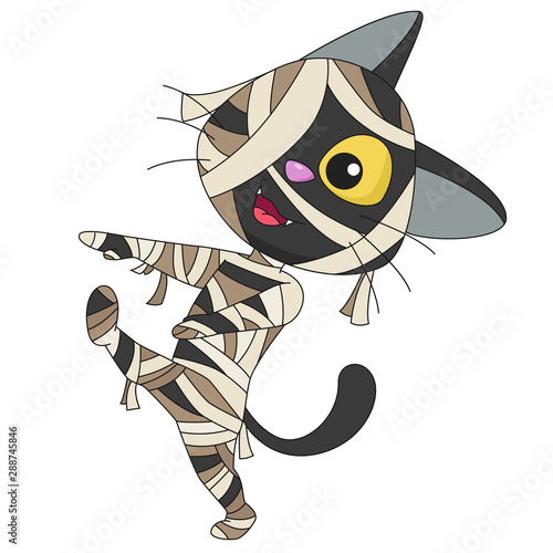 Happy Halloween.Cute mummy in halloween.vector and illustration.