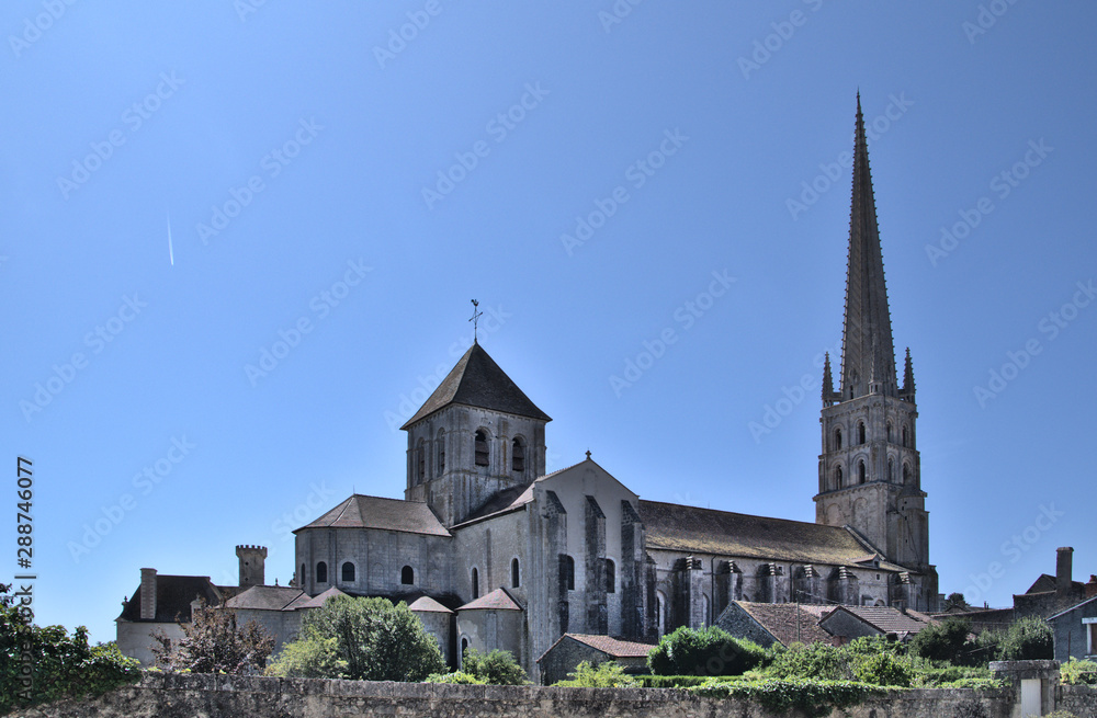 Abbey Church of Saint-Savin sur Gartempe in the Vienne region in France