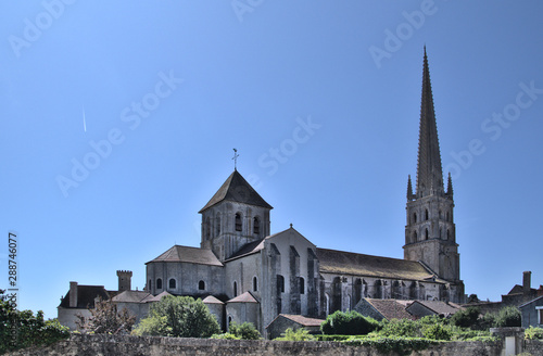 Abbey Church of Saint-Savin sur Gartempe in the Vienne region in France