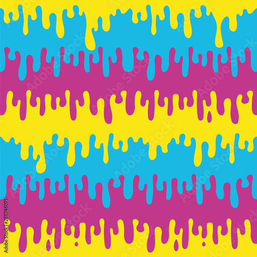 Flowing paint is a seamless pattern. Dripping paint.