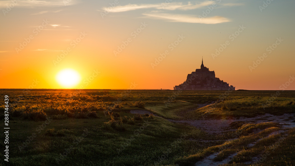 Mont Saint-Michel Bay in Normandy France at Sunset - 16/9