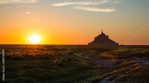 Mont Saint-Michel Bay in Normandy France at Sunset - 16 9