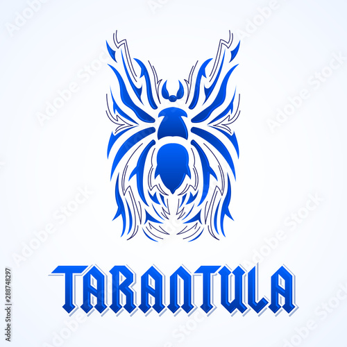 Tarantula Spider vector illustration and lettering design.