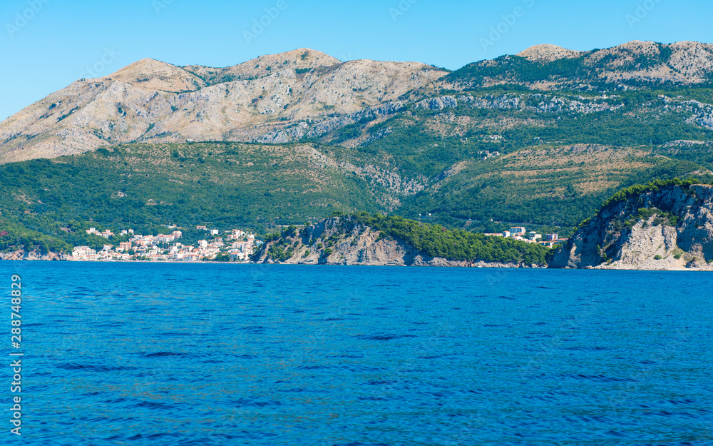 beautiful landscape on a sunny day the coast of Montenegro