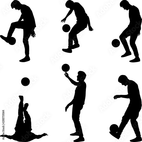 male juggling the ball silhouette