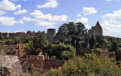 an overview of Angles-sur-l'Anglin, a picturesque village in france photo