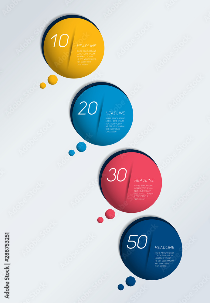 Four steps elements bubble chart, scheme, diagram. Infographic template ...