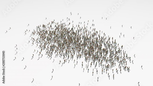 belize map. Group of people walk and create a map of belize.