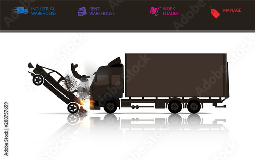 Truck and car accident
