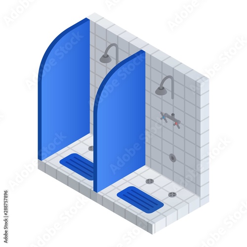 After pool shower icon. Isometric of after pool shower vector icon for web design isolated on white background