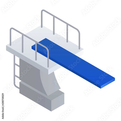Diving board icon. Isometric of diving board vector icon for web design isolated on white background