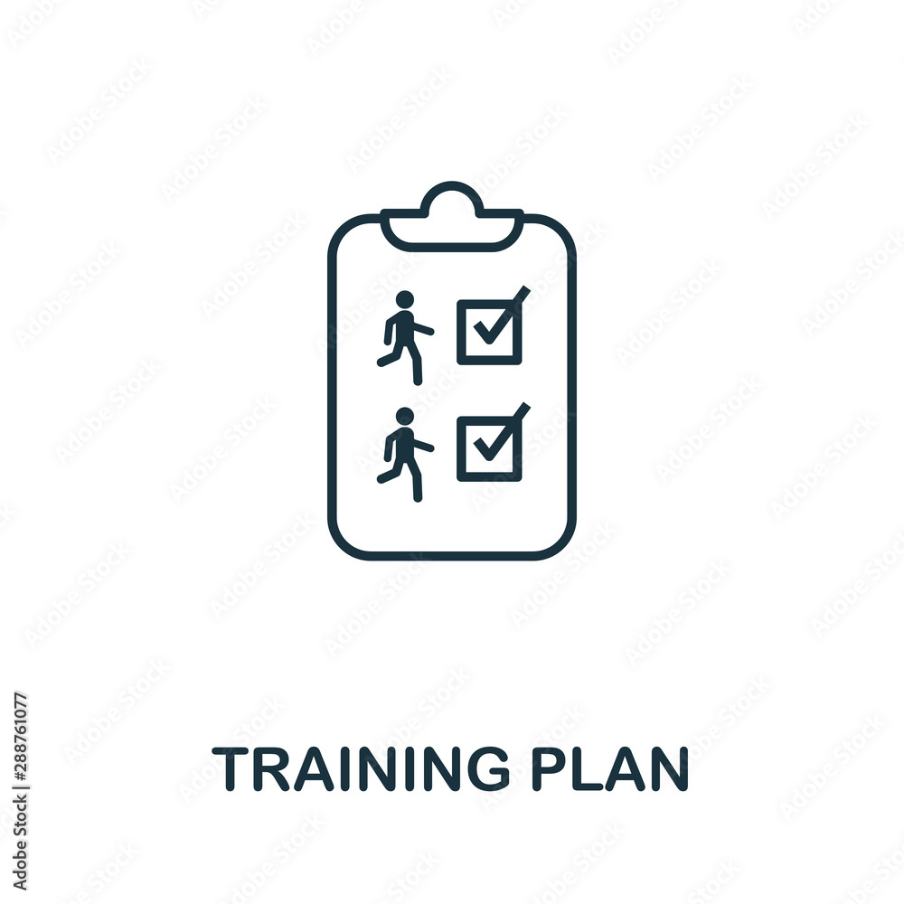 Training Plan icon. Thin outline style design from fitness icons ...