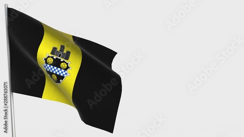 Pittsburgh Pennsylvania waving flag animation on Flagpole.