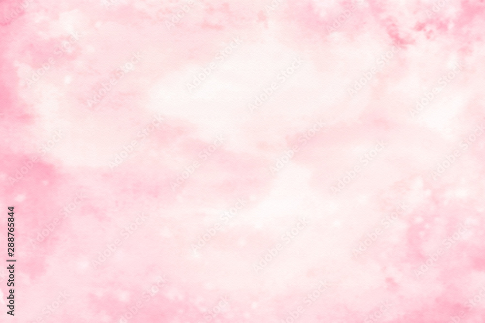 Abstract artistic light pink blurry watercolor background with stains