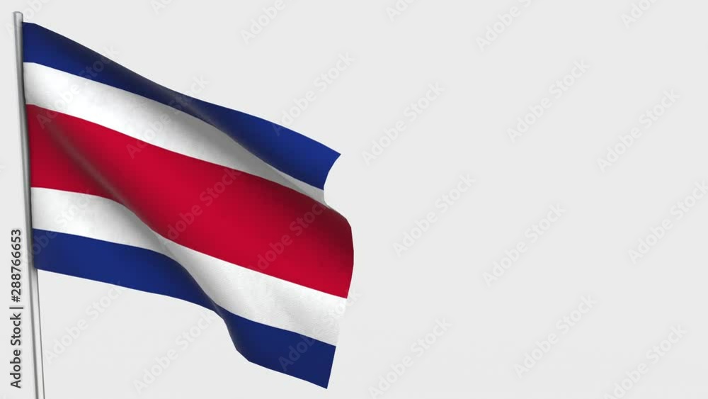 Costa Rica waving flag animation on Flagpole. Costa Rica waving flag animation on Flagpole.