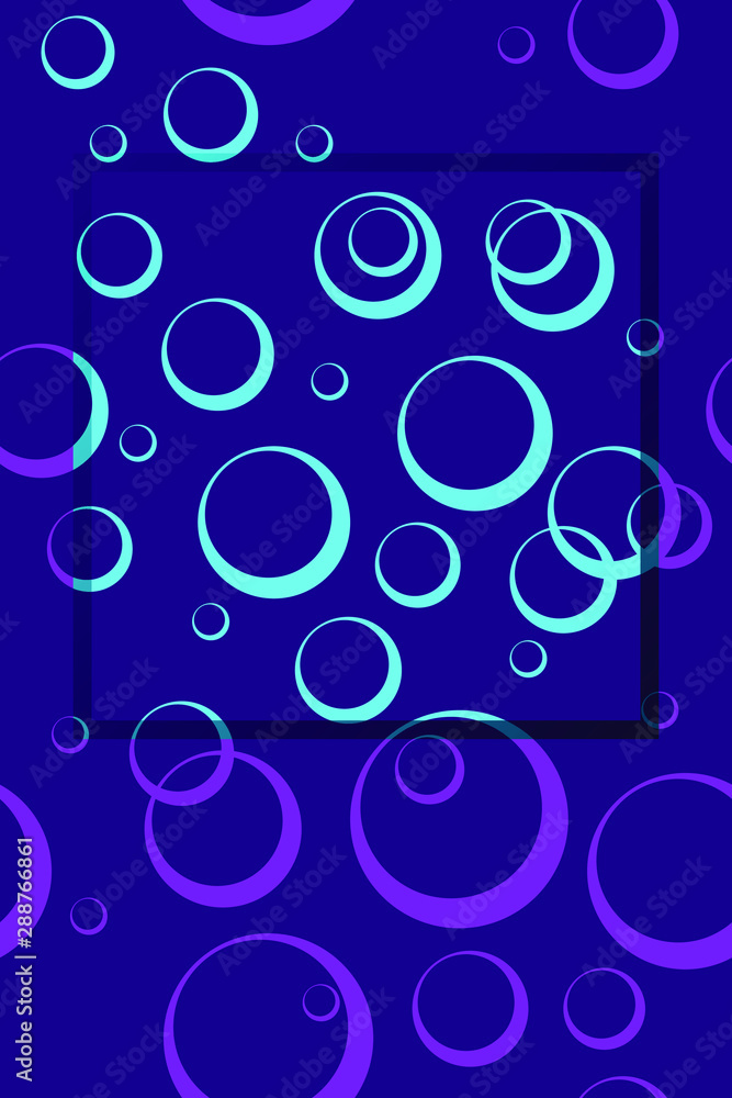 Abstract Seamless Blue and Pink Geometric Pattern with Circles. Colorful Spotted Texture.