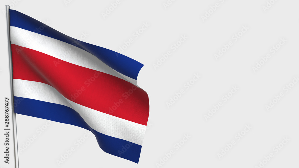 Costa Rica waving flag illustration on flagpole. Costa Rica waving flag illustration on flagpole.