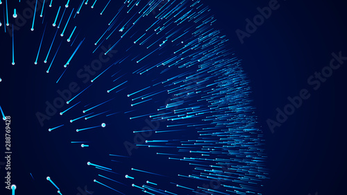 3D rendering. Dynamic lines or rays on background. Abstract dynamic background. Circular pattern.