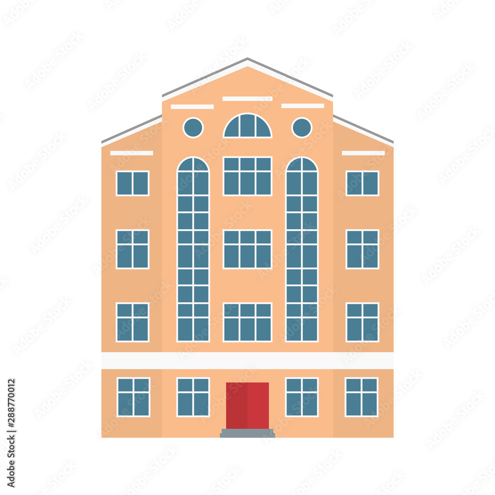 Building. Old town. Vector illustration in flat style Building. Old town. Vector illustration in flat style