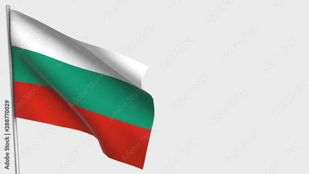 Obraz premium Bulgaria waving flag illustration on flagpole.