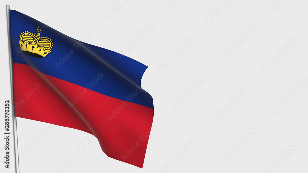 Liechtenstein waving flag illustration on flagpole. Liechtenstein waving flag illustration on flagpole.
