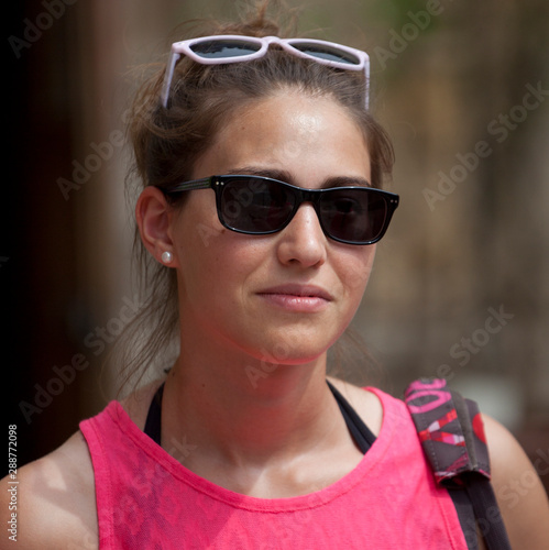 Beautiful french girl in sunglasses
