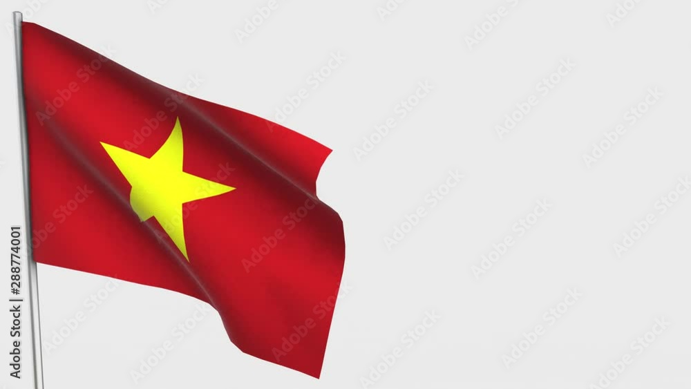 Vietnam waving flag animation on Flagpole. Vietnam waving flag animation on Flagpole.