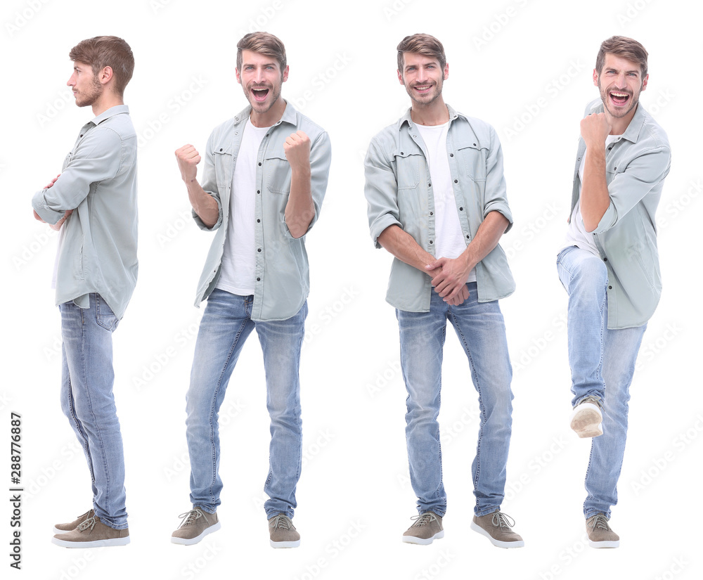 Obraz premium collage doctor and young man isolated on white