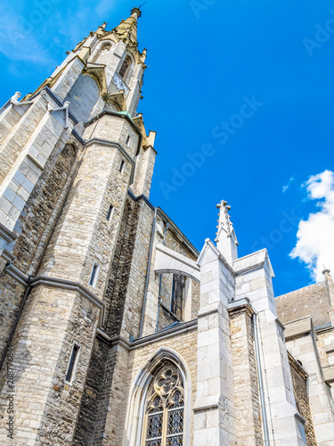 Church of St. Joseph in Eupen, Belgium, exterior side low-angle partial view photo