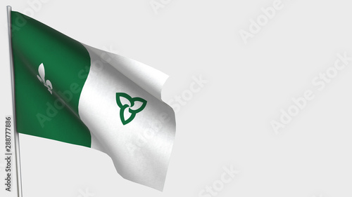 Franco-Ontarian waving flag illustration on flagpole.