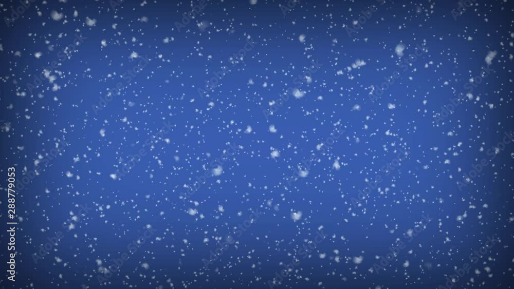 Realistic snowfall on abstract blue copy space background Realistic snowfall on abstract blue copy space background