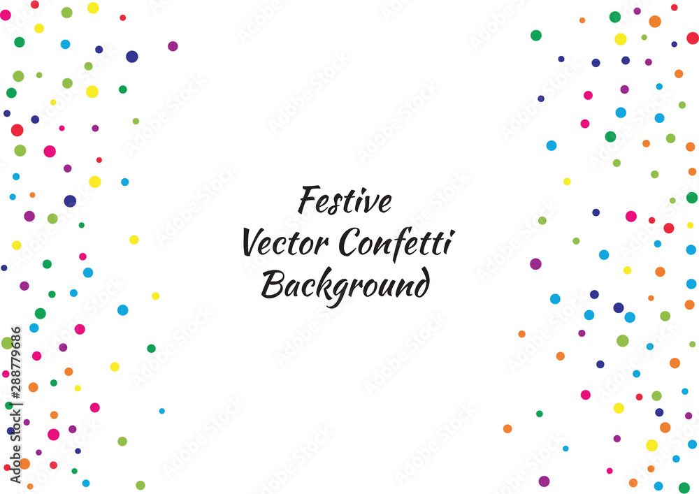 Festive color round confetti background. Abstract frame confetti texture for holiday, postcard, poster, website, carnivals, birthday and children's parties. Cover confetti mock-up. Wedding card layout Festive color round confetti background. Abstract frame confetti texture for holiday, postcard, poster, website, carnivals, birthday and children's parties. Cover confetti mock-up. Wedding card layout