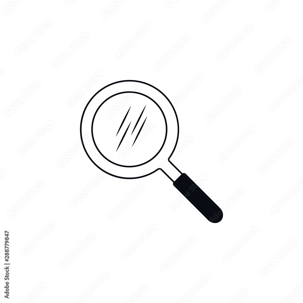 Search icon. Magnifying glass icon, vector magnifier or loupe sign Search icon. Magnifying glass icon, vector magnifier or loupe sign