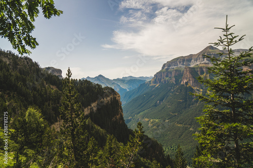 Summer in Ordesa and Monte Perdido National Park, beautiful landscape in the Spanish Pyrenees