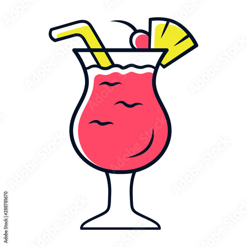 Pina colada red color icon