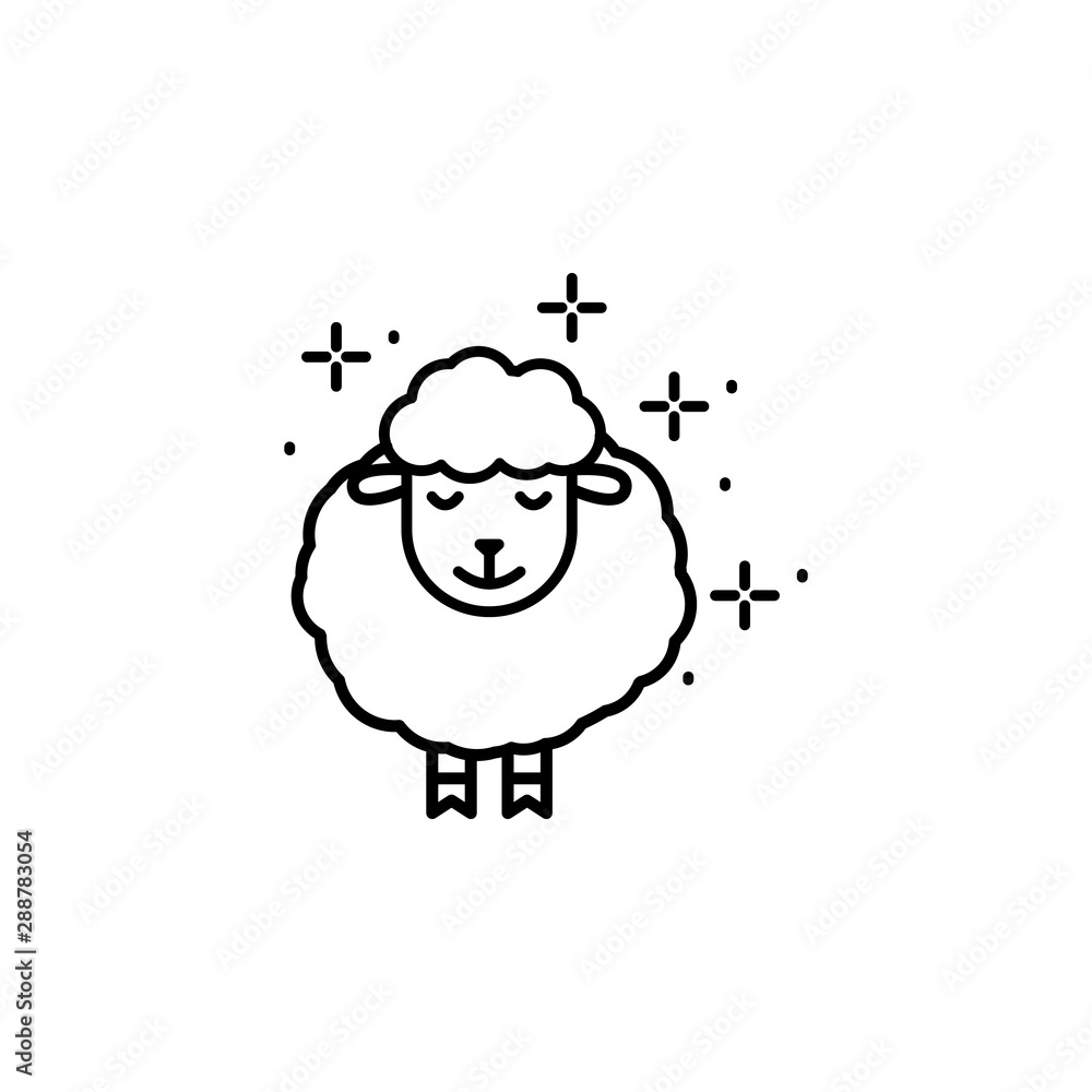 Fototapeta premium Sheep animal sleep icon. Element of sweet dreams icon