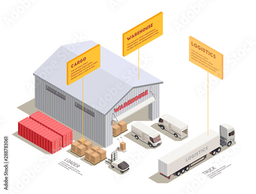 Trucks Isometric Composition