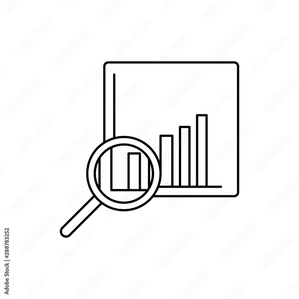 Analytics bar chart magnifier icon. Element of user experience icon Analytics bar chart magnifier icon. Element of user experience icon