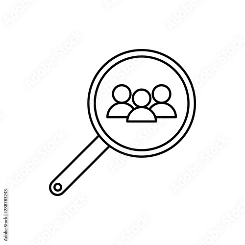 Research zoom study icon. Element of user experience icon